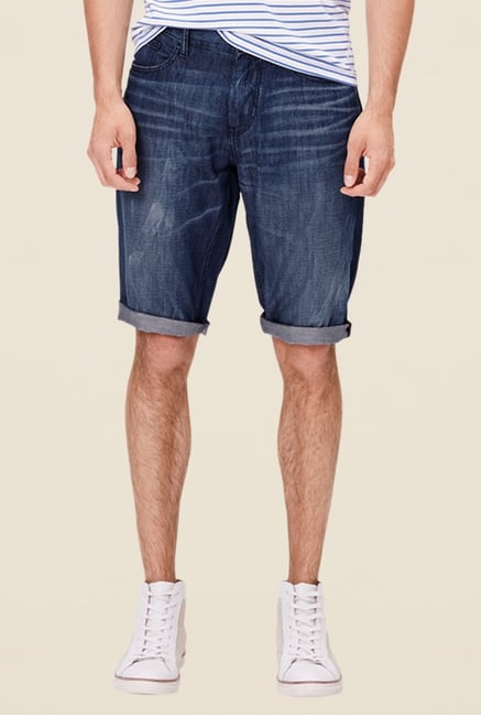 s.Oliver Blue Solid Comfort Fit Shorts s.Oliver Blue Solid Comfort Fit Shorts