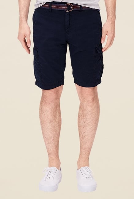 s.Oliver Navy Solid Shorts s.Oliver Navy Solid Shorts