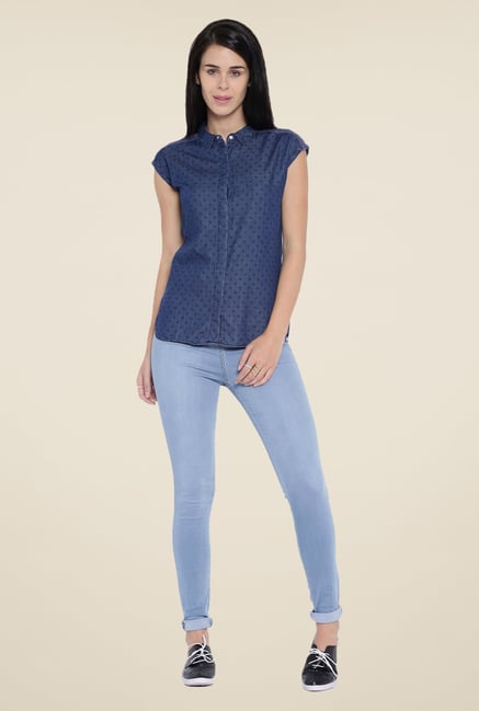 Kraus Denim Blue Printed Shirt Kraus Denim Blue Printed Shirt