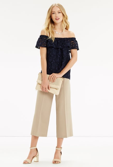 Oasis Navy Lace Top Oasis Navy Lace Top