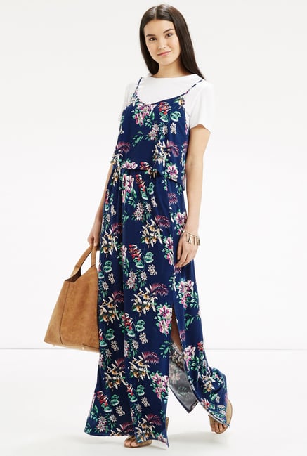 Oasis Navy Floral Print Dress Oasis Navy Floral Print Dress