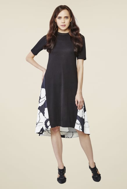 AND Black Printed Dress AND Black Printed Dress