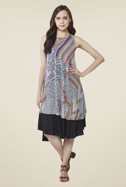 AND Multicolor Printed Round Neck Dress AND Multicolor Printed Round Neck Dress