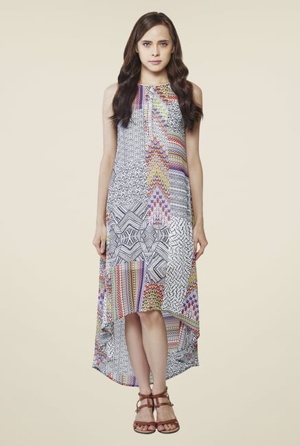 AND Multicolor Printed Boat Neck Dress AND Multicolor Printed Boat Neck Dress