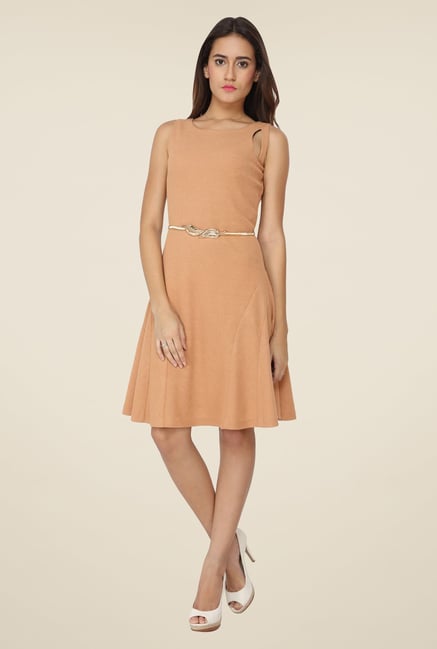 Soie Beige Solid Dress Soie Beige Solid Dress