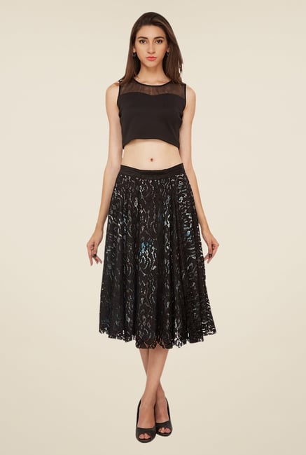 Soie Black Flared Skirt Soie Black Flared Skirt