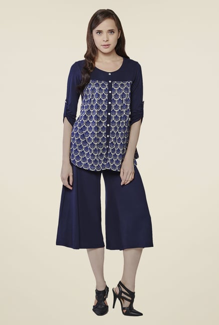 AND Navy Floral Print Top AND Navy Floral Print Top