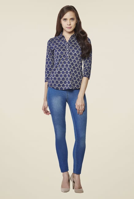 AND Navy Floral Print Top AND Navy Floral Print Top