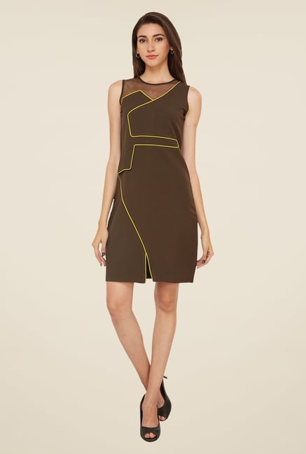 Soie Brown Solid Dress Soie Brown Solid Dress