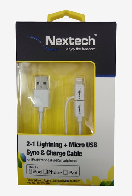 Nextech NC9K 2-1 Micro USB Sync and Charge Cable (White) Nextech NC9K 2-1 Micro USB Sync and Charge Cable (White)