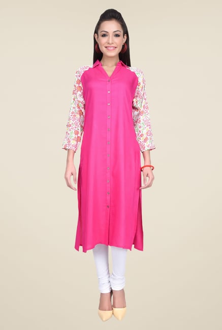 Juniper Pink Solid Kurta Juniper Pink Solid Kurta