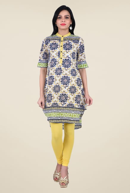 Juniper Off White Floral Print kurta Juniper Off White Floral Print kurta