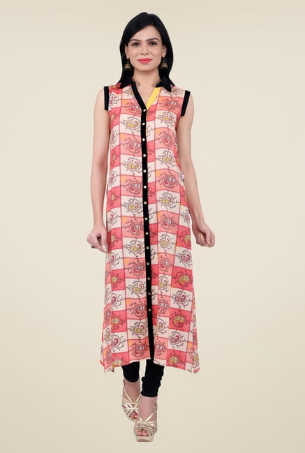 Juniper Peach Printed Kurta Juniper Peach Printed Kurta