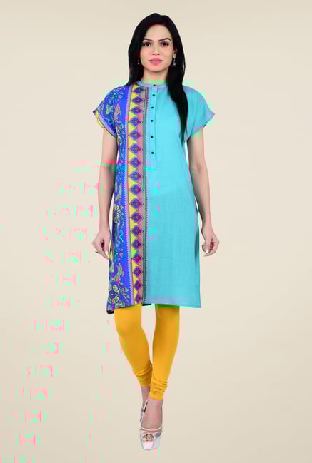 Juniper Turquoise Printed Kurta Juniper Turquoise Printed Kurta