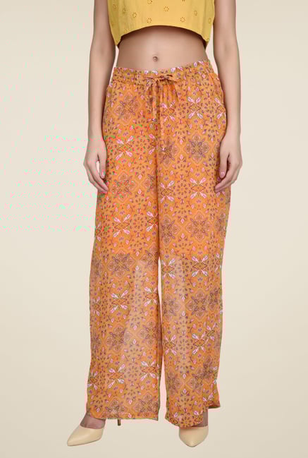 Juniper Orange Floral Print Palazzos Juniper Orange Floral Print Palazzos