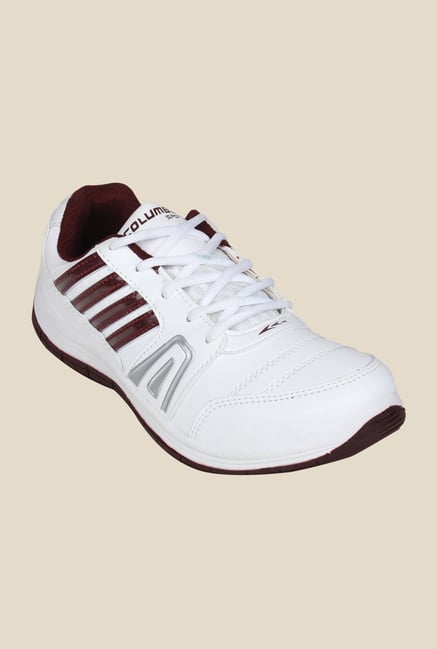 Columbus FM-15 White & Maroon Running Shoes Columbus FM-15 White & Maroon Running Shoes