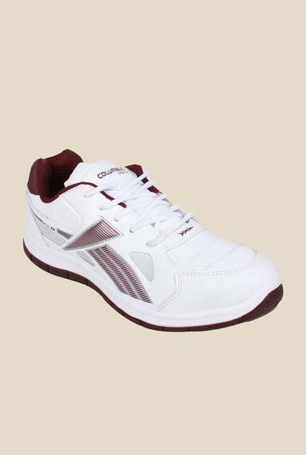 Columbus FM-14 White & Maroon Running Shoes Columbus FM-14 White & Maroon Running Shoes