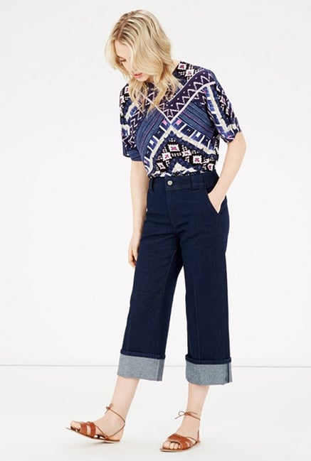 Warehouse Blue Printed Top Warehouse Blue Printed Top