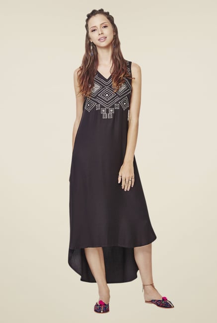 Global Desi Black Embroidered Dress Global Desi Black Embroidered Dress
