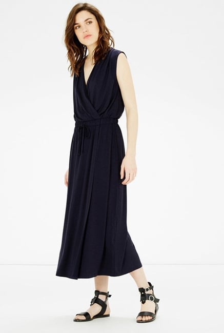 Warehouse Navy Solid Dress Warehouse Navy Solid Dress