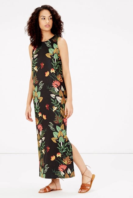 Warehouse Black Floral Print Maxi Dress Warehouse Black Floral Print Maxi Dress