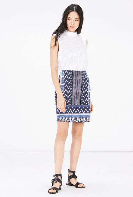 Warehouse Navy Printed Pencil Skirt Warehouse Navy Printed Pencil Skirt