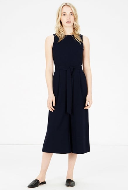 Warehouse Navy Solid Jumpsuit Warehouse Navy Solid Jumpsuit