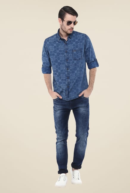 Mufti Blue Checks Shirt Mufti Blue Checks Shirt