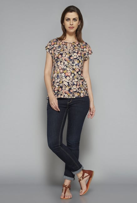 LOV by Westside Navy Perki Blouse LOV by Westside Navy Perki Blouse