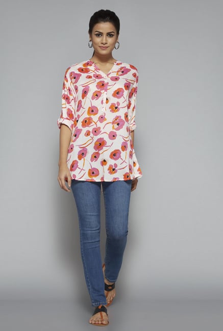 Utsa by Westside Pink Floral Print Kurti Utsa by Westside Pink Floral Print Kurti