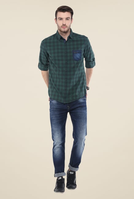 Mufti Green Checks Shirt Mufti Green Checks Shirt