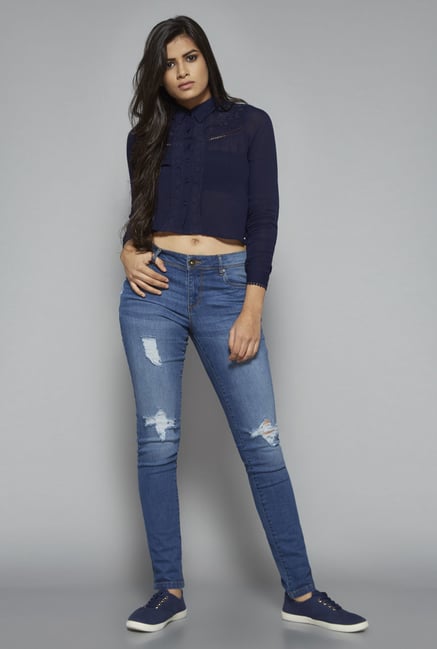 Nuon by Westside Navy Divi Blouse Nuon by Westside Navy Divi Blouse