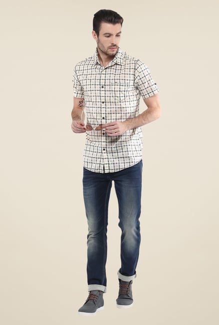 Mufti Cream Checks Shirt Mufti Cream Checks Shirt