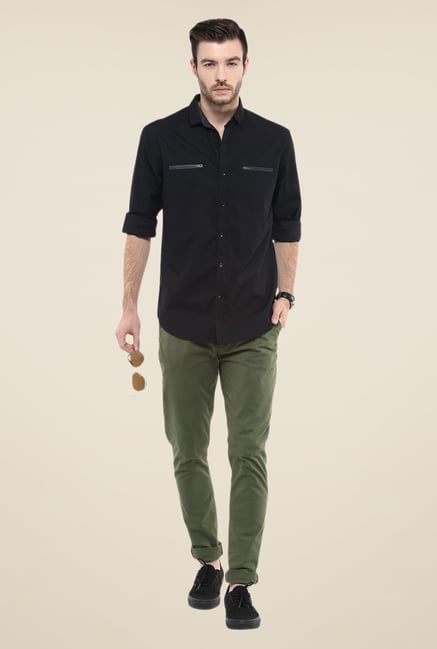 Mufti Black Solid Shirt Mufti Black Solid Shirt