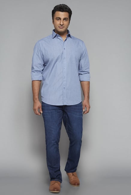 Oak & Keel by Westside Blue Solid Shirt Oak & Keel by Westside Blue Solid Shirt