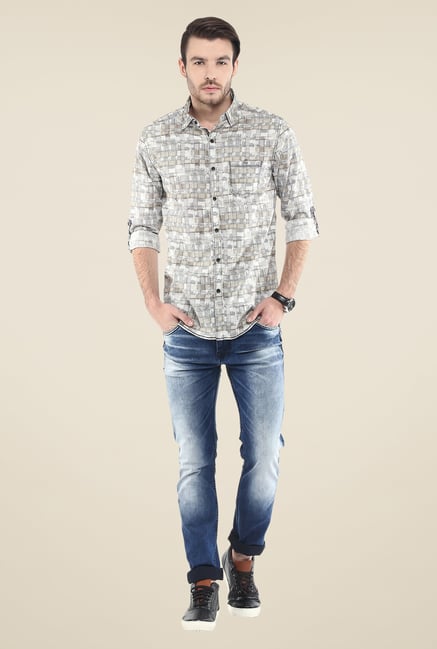 Mufti Fawn Printed Shirt Mufti Fawn Printed Shirt