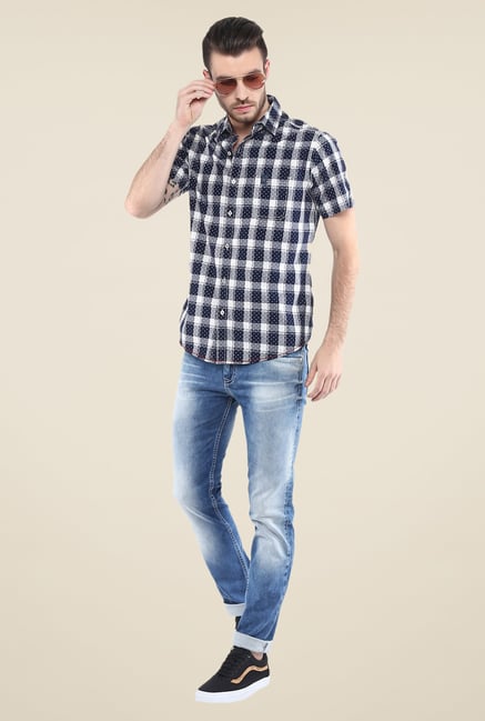 Mufti Navy Printed Shirt Mufti Navy Printed Shirt