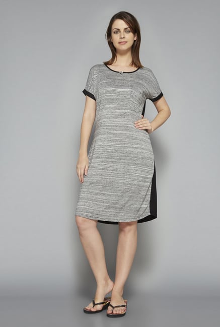 Intima by Westside Grey Textured Nightdress Intima by Westside Grey Textured Nightdress