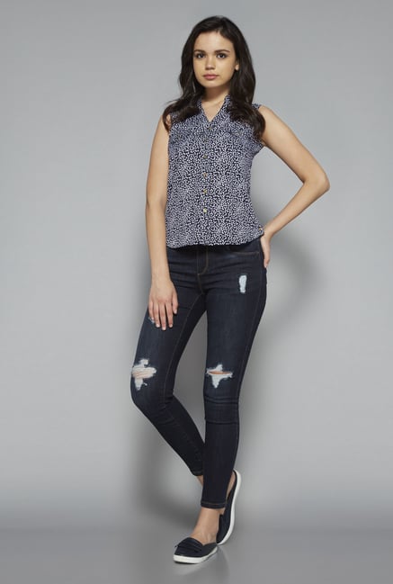 Nuon by Westside Navy Sarah Blouse Nuon by Westside Navy Sarah Blouse