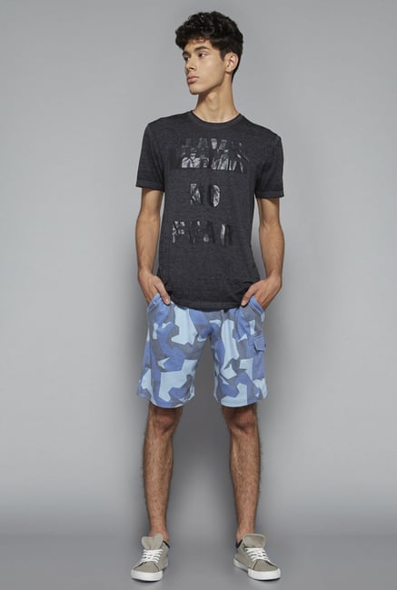 Nuon by Westside Blue Slim Fit Shorts Nuon by Westside Blue Slim Fit Shorts