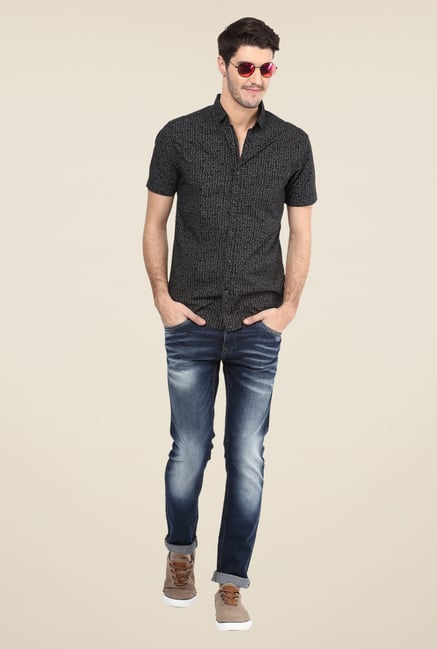 Mufti Black Printed Shirt Mufti Black Printed Shirt