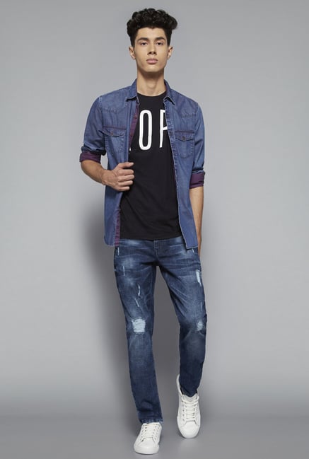 Nuon by Westside Blue Slim Fit Shirt Nuon by Westside Blue Slim Fit Shirt