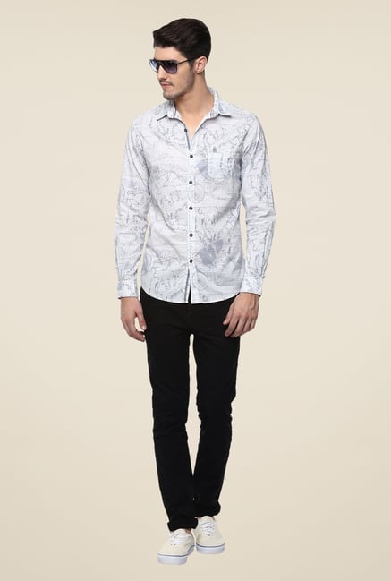Mufti White Printed Shirt Mufti White Printed Shirt