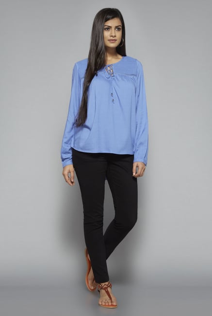LOV by Westside Blue Marie Blouse LOV by Westside Blue Marie Blouse