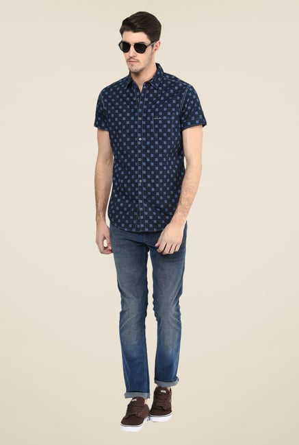 Mufti Navy Printed Shirt Mufti Navy Printed Shirt