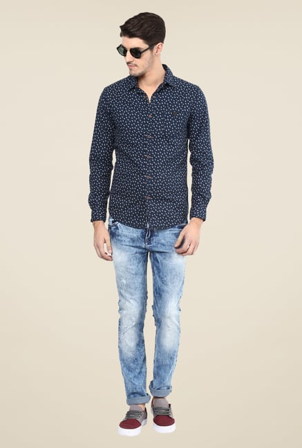 Mufti Navy Floral Print Shirt Mufti Navy Floral Print Shirt