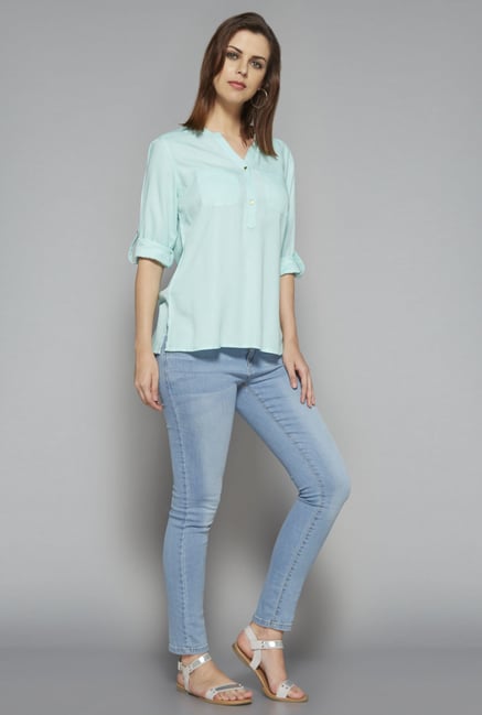 LOV by Westside Blue Phoebe Blouse LOV by Westside Blue Phoebe Blouse