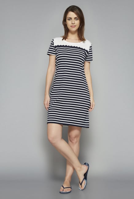 Intima by Westside Navy & White Striped Nightdress Intima by Westside Navy & White Striped Nightdress