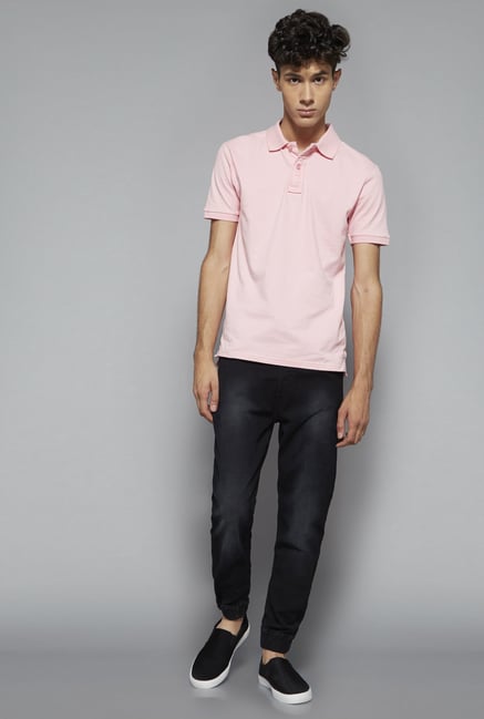 Nuon by Westside Pink Slim Fit Polo T Shirt Nuon by Westside Pink Slim Fit Polo T Shirt