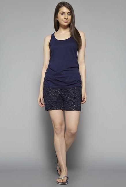 Intima by Westside Navy Printed Shorts Intima by Westside Navy Printed Shorts